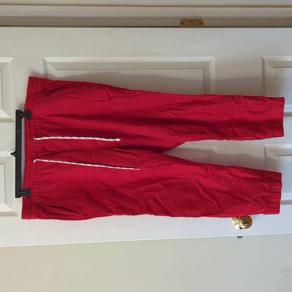 Levi's bright red cotton elastic band slacks size XL